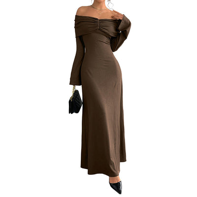 Elegant One-Shoulder Fitted Long Dress for Women