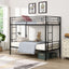 Premium Bunk Bed with Dual Ladders and Guardrail - Black