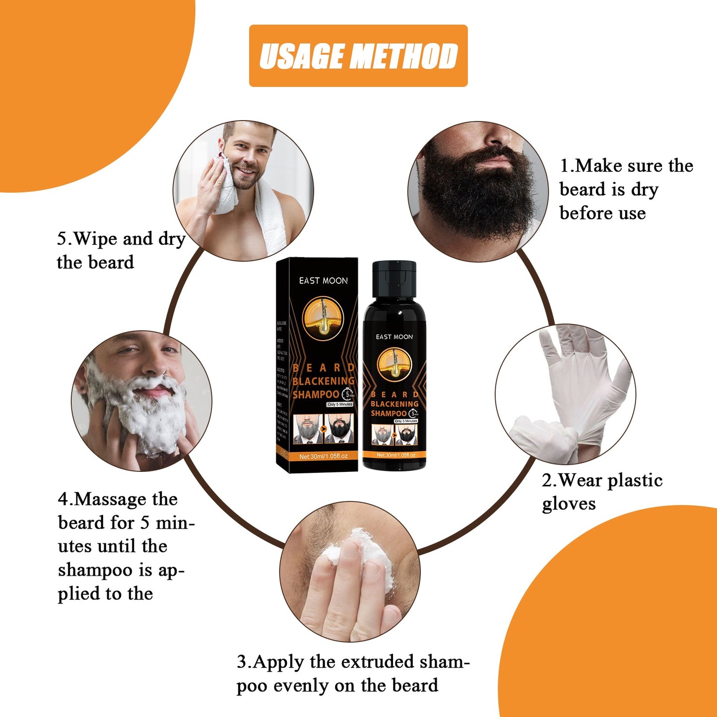 Shampoo Men's Hair Cleansing Moisturizing Massage Treatment Smoothing Dark Hair Shampoo - Korvel