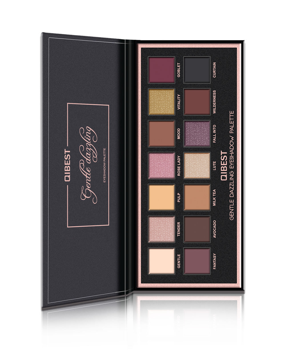 QIBEST 14 Color Matte Eyeshadow Palette - Luxury Velvet Glossy Finish