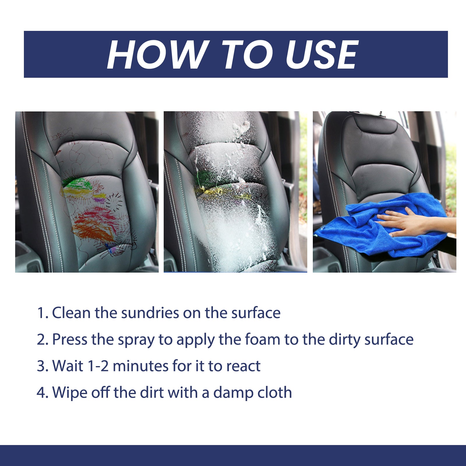 Car Interior Foam Cleaner, Interior Seat Instrument Panel Clean Dust And Polish Maintenance Refurbishing Agent - Korvel