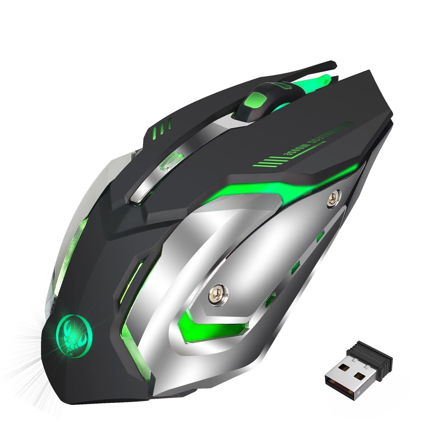 Wireless gaming mouse rechargeable 2.4G mouse with built-in 600mAh RGB illuminated business office mute mouse - Korvel
