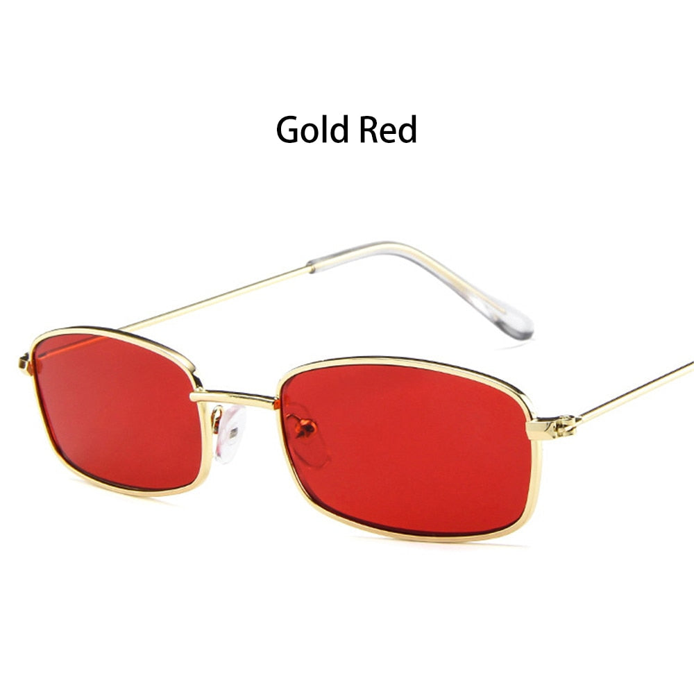 Candy Colors Metal Frame Rectangle Sunglasses Small Retro Shades UV400 Sun Glasses for Men Women Driving Eyewear Summer Goggles - Korvel