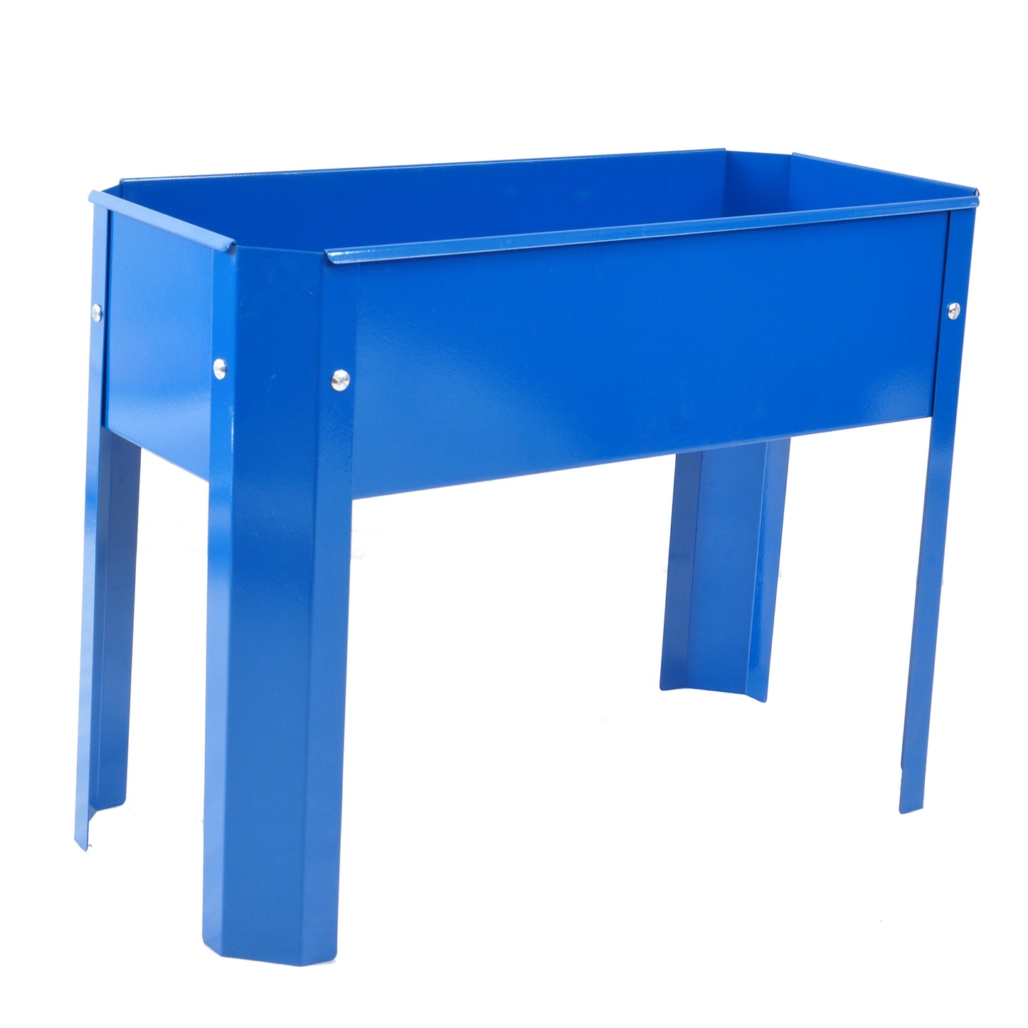 Elevated garden bed metal elevated outdoor flowerpot box suitable for backyard and terrace large flowerpot flower(Blue*2） - Korvel