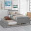 Twin size Platform Bed with Trundle Gray - Korvel