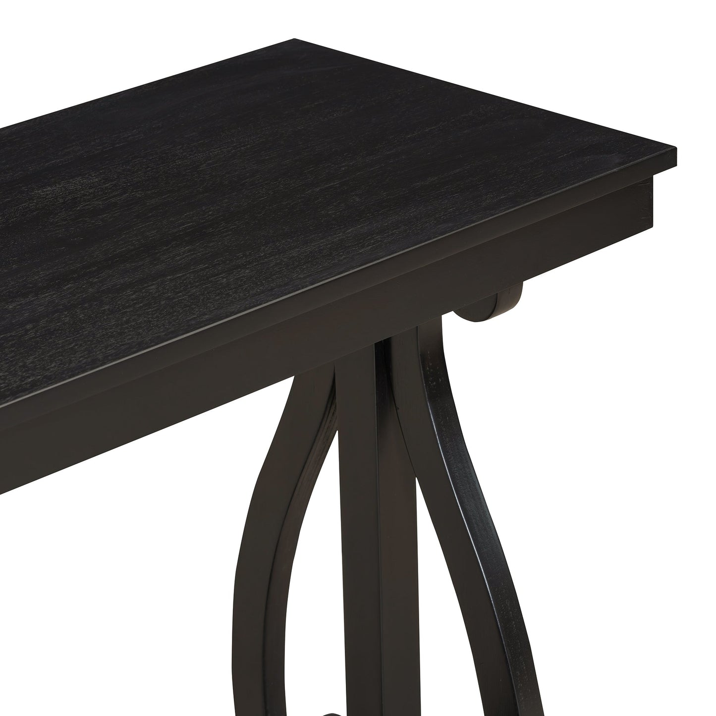 48-Inch Rustic Vintage Console Table --- Farmhouse Style Entryway Table with Open Shelf and Sturdy Construction (Black) - Korvel