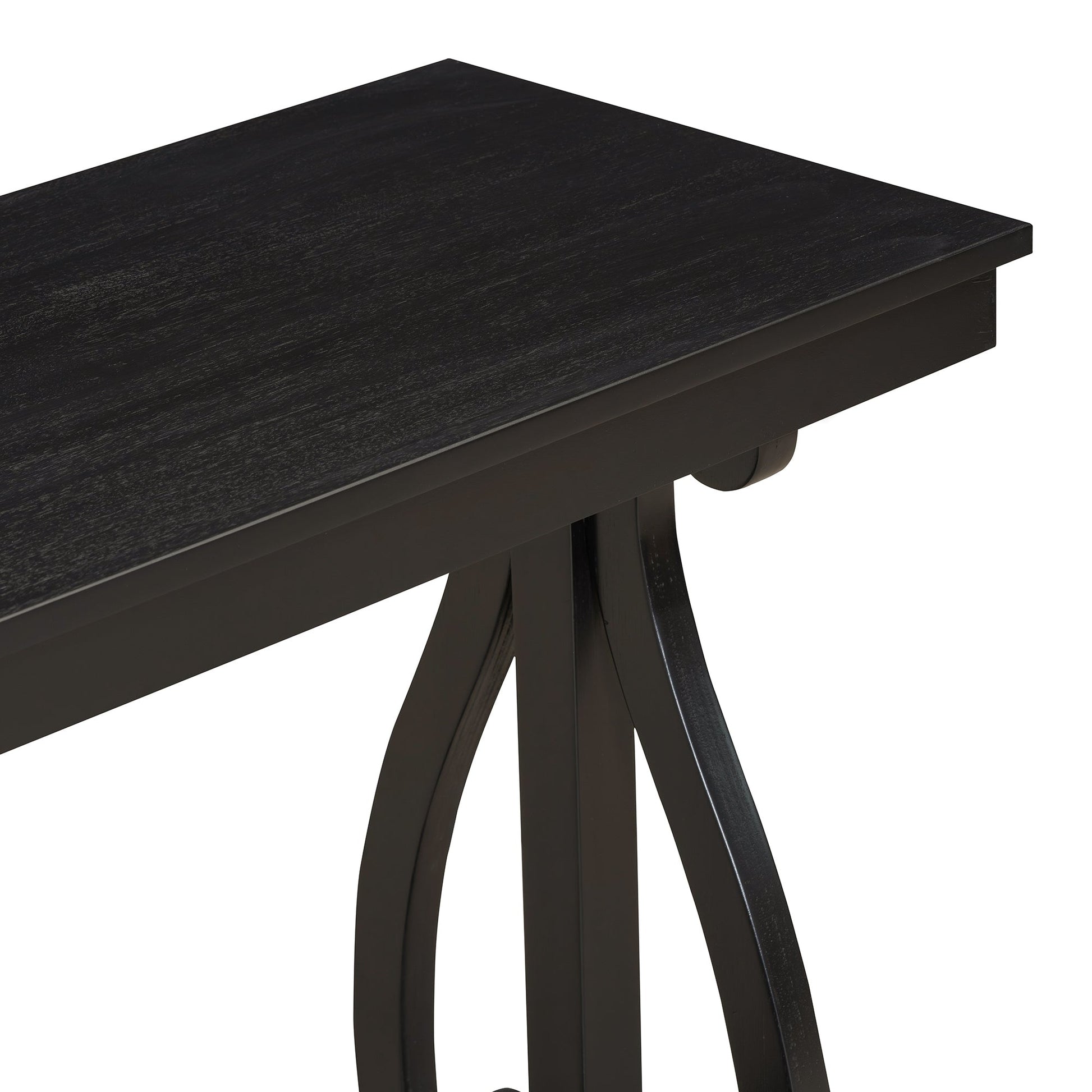 48-Inch Rustic Vintage Console Table --- Farmhouse Style Entryway Table with Open Shelf and Sturdy Construction (Black) - Korvel
