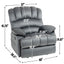 Large Manual Recliner Chair in Fabric for Living Room, Grey - Korvel