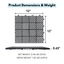12 x 12 inch black interlocking deck tiles, plastic waterproof, weighing up to 6613 pounds, with a rose pattern pack of 12 - Korvel
