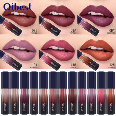 Qibest Liquid Mist Matte Lip Gloss - Effortless Elegance