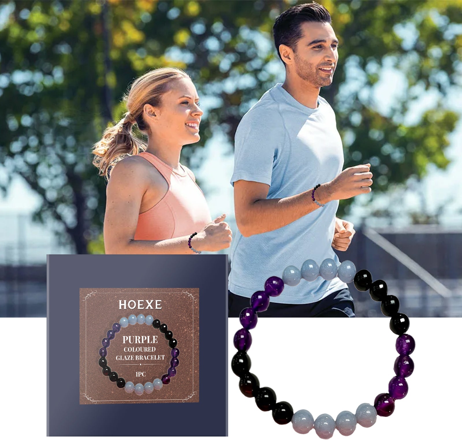 Purple Glass Bracelet, Glass Crystal Personality Fashion Decorative Clothing Accessories Hand Beaded Bracelet - Korvel
