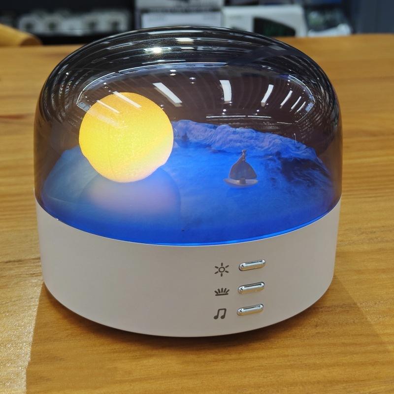 LED Warm Light Table Moon Lamp Decorative Table Light for Reading Room Bedside Living Room Night Light Bluetooth Speaker Lamp - Korvel
