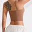 Ribbed Half Button Cropped Active Cami - Korvel