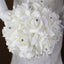 White Ivory Bridal Bridesmaid Flower Wedding Bouquet Artificial Flower Rose Bouquet Crystal Bridal Bouquets - Korvel