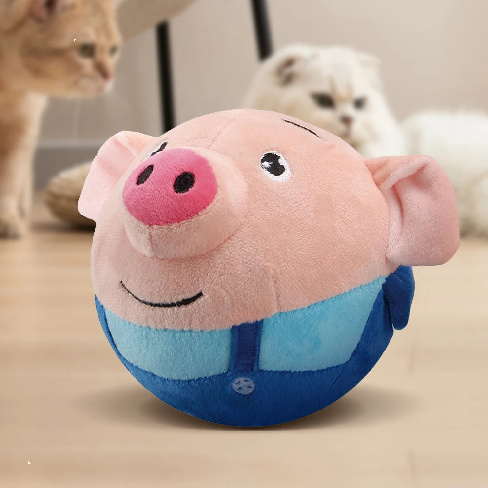 Electronic Pet Dog Toy Music Vibration Bouncing Ball Bite Puppy Ball Active Moving Pet Plush Sing Dog Chewing Squeaker Dog Toy - Korvel