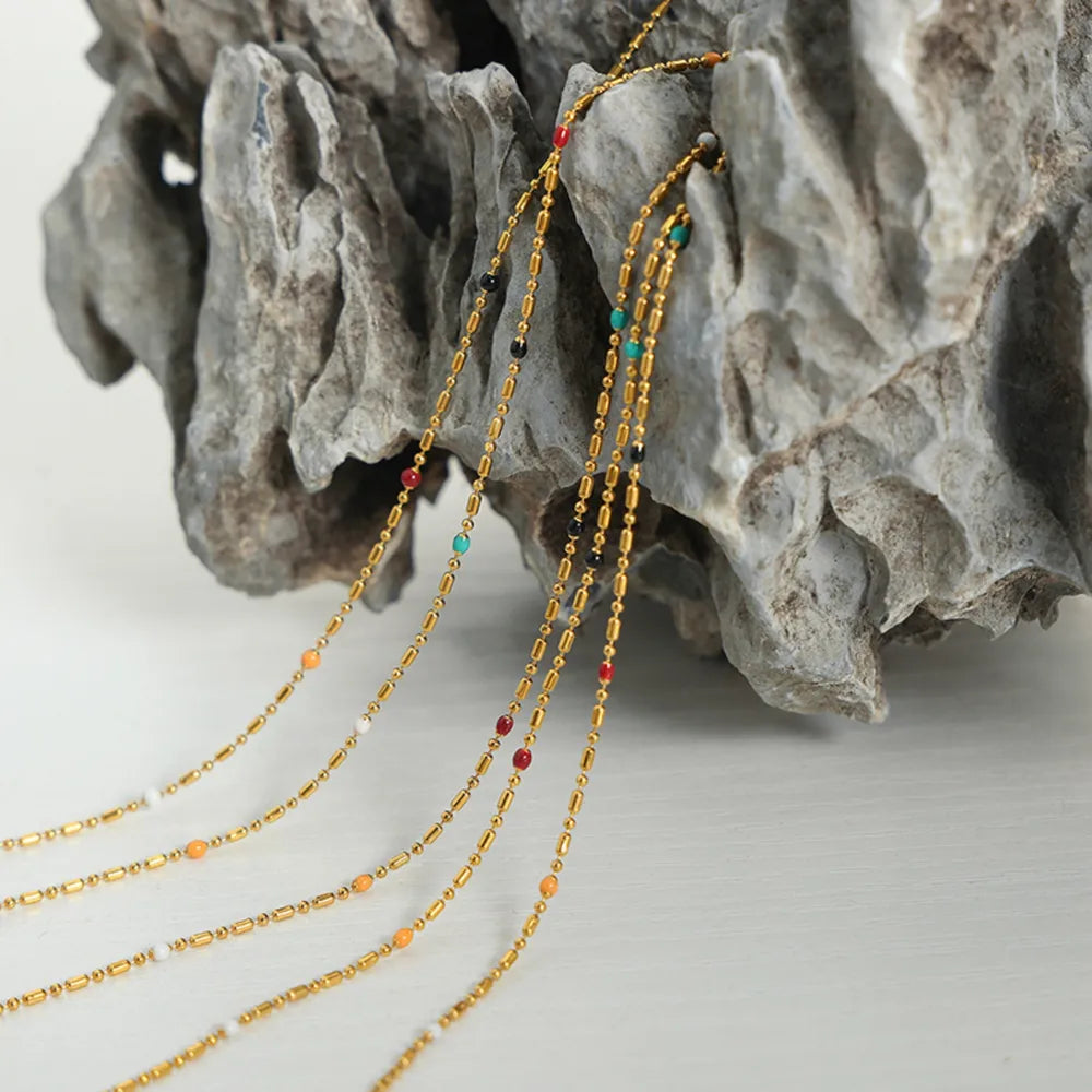 Simple rice bead splicing rice bead chain design drop glaze clip bead chain - Korvel