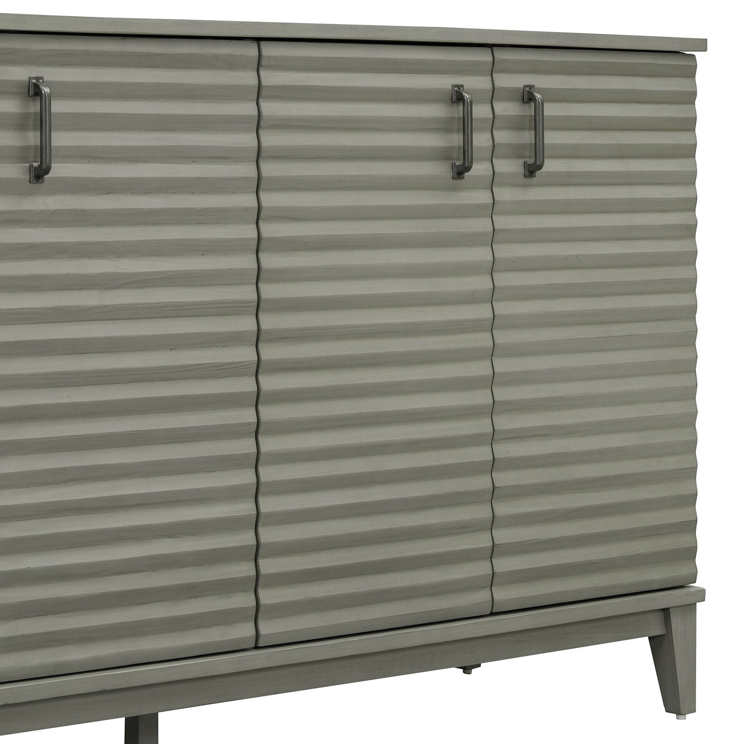 Buffet de rangement TREXM gris antique à 4 portes avec étagères réglables
