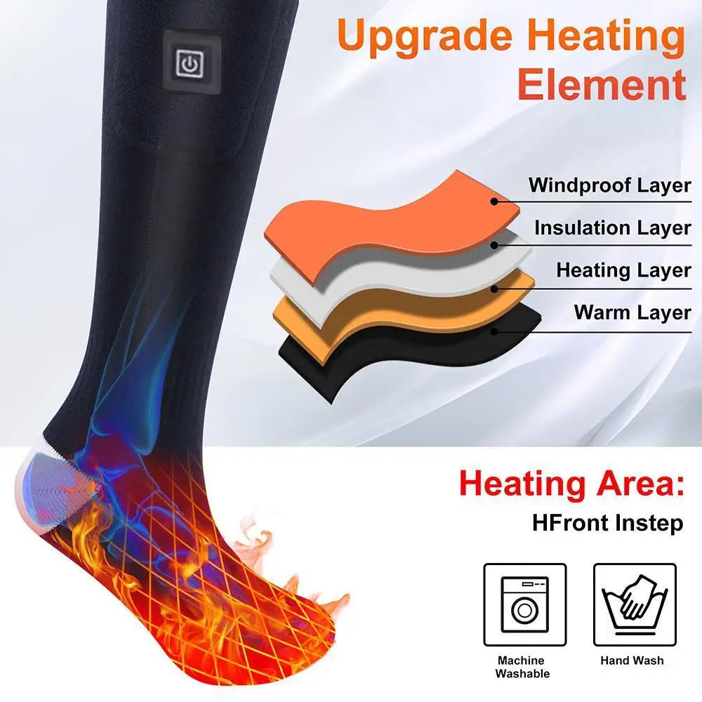 Calcetines eléctricos calefaccionables recargables para comodidad al aire libre
