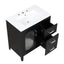 30" Bathroom Vanity with Sink, Bathroom Vanity Cabinet with Two Drawers and Door, Adjustable Shelf, Solid Wood and MDF, Black - Korvel