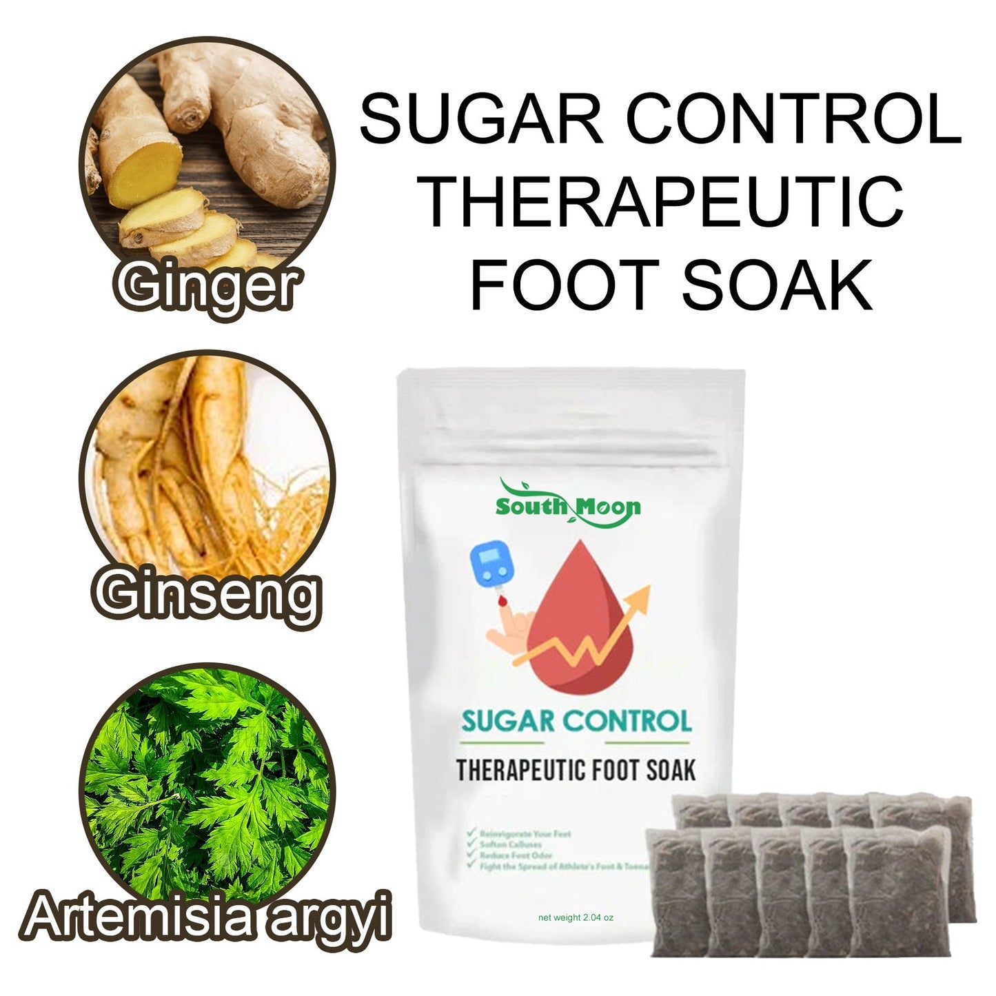Sugar Control Therapeutic Foot Soak, Cleansing And Moisturizing Foot Skin Relieve Physical Discomfort Foot Bath Bag - Korvel