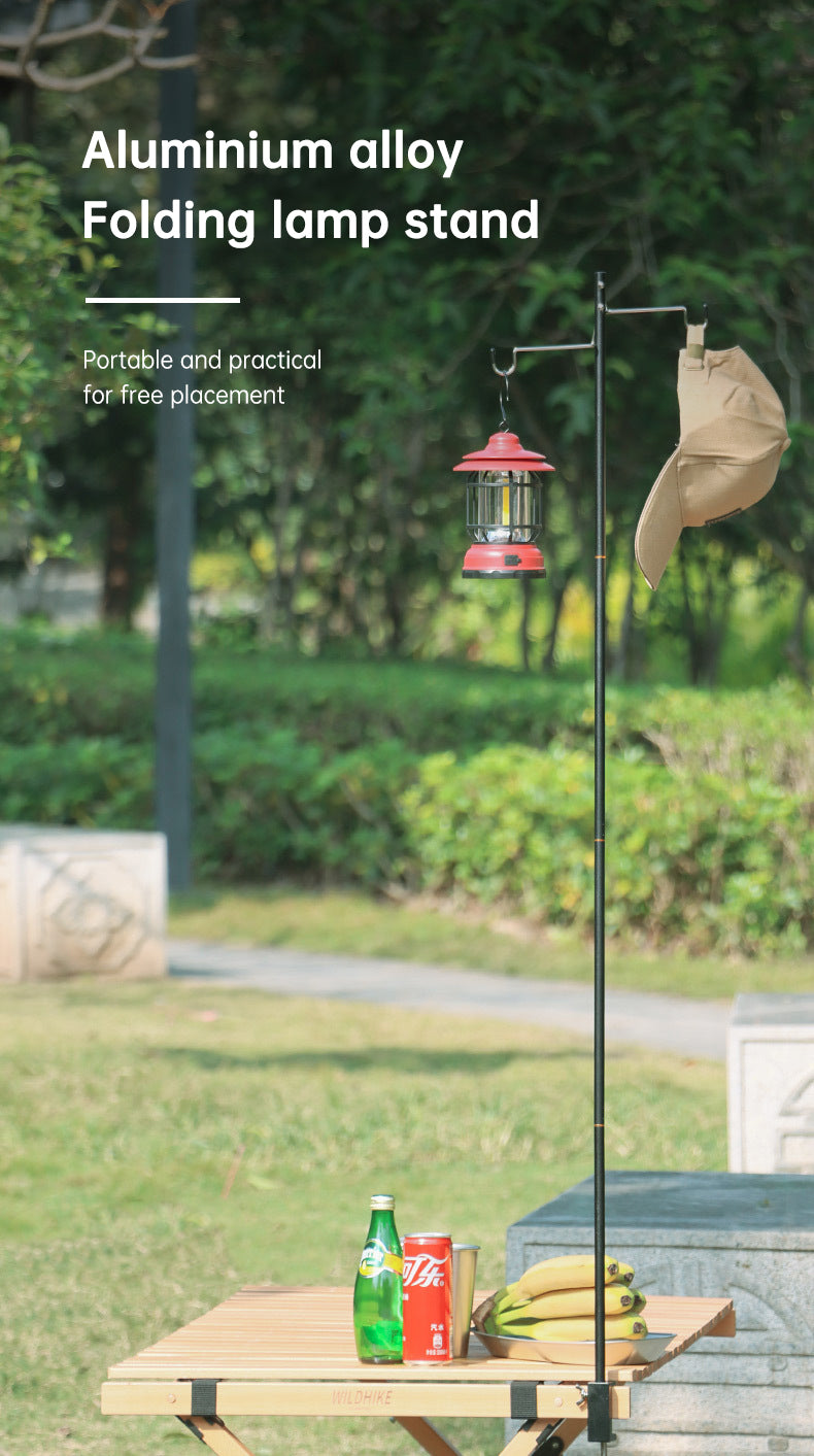 Portable Aluminum Alloy Camping Lamp Holder with Storage Bag