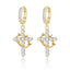 Rotating Crown Cross Earrings Set with Zircon - Korvel