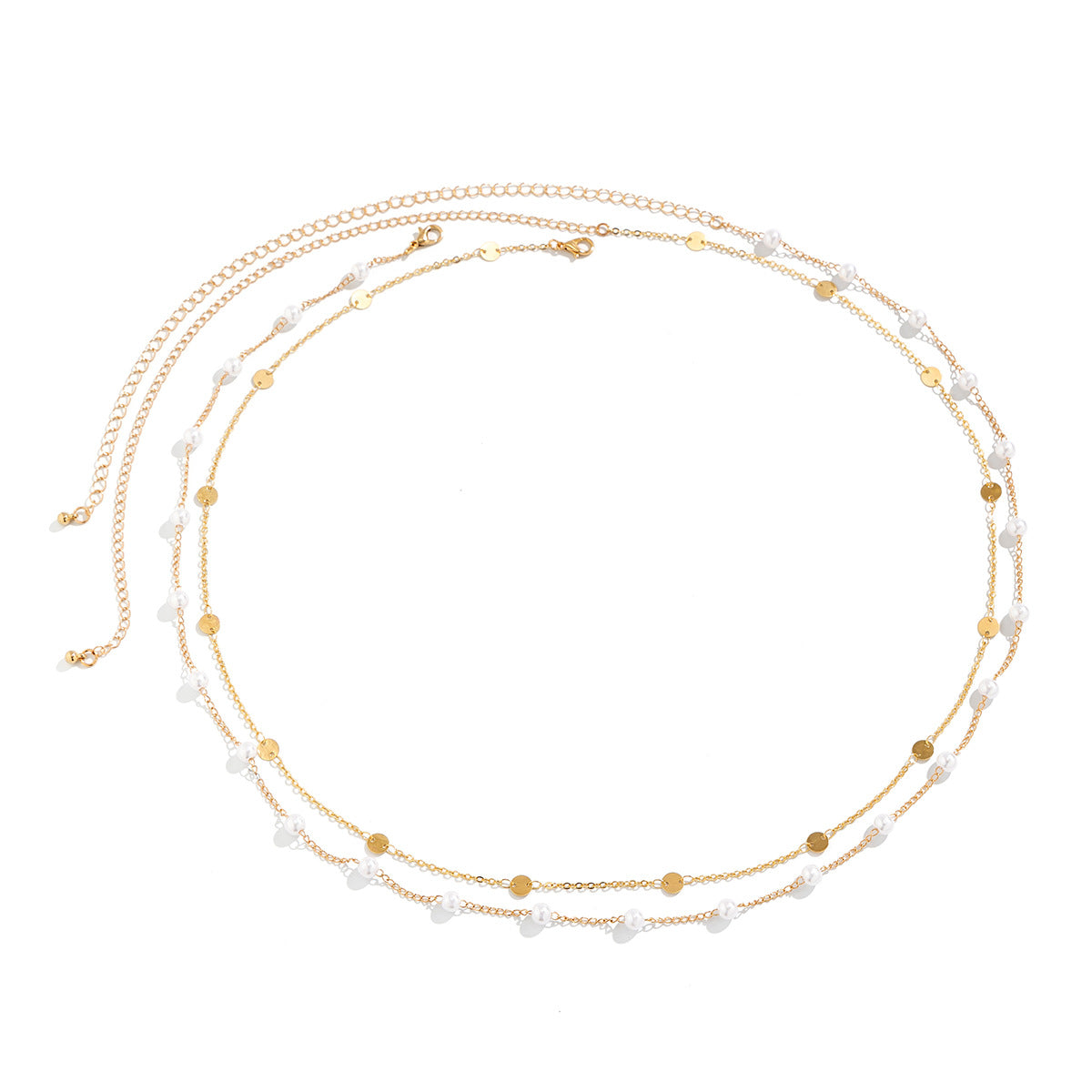 Elegant Double Layered Waist Chain with Geometric Sequins