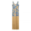 Robe élégante sans manches à franges imprimée