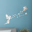 Angelic Flying Mirror Wall Stickers - Butterfly & Flower Designs