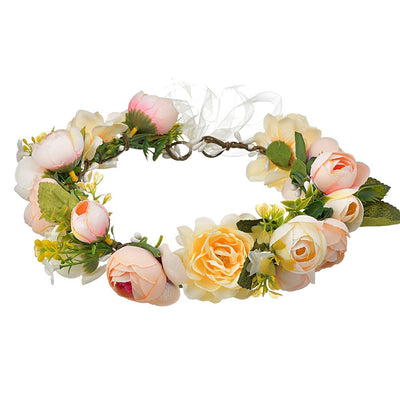 Bohemian floral hairband bride photo shoot bride hair accessories - Korvel