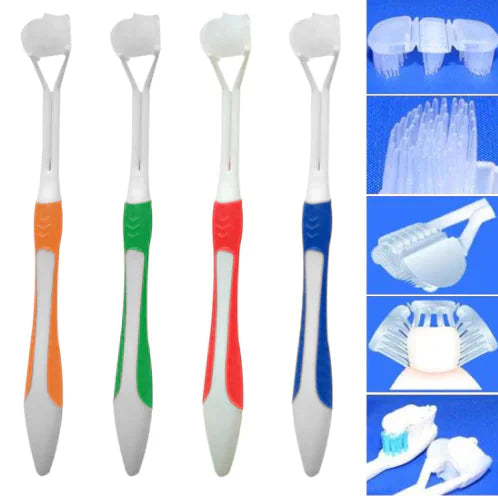 Cepillo de dientes manual de tres lados para una limpieza efectiva