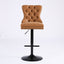 Vintage PU rotating bar stool, seat height adjustable from 25-33 inches, modern bar stool (orange, 2-piece set) - Korvel