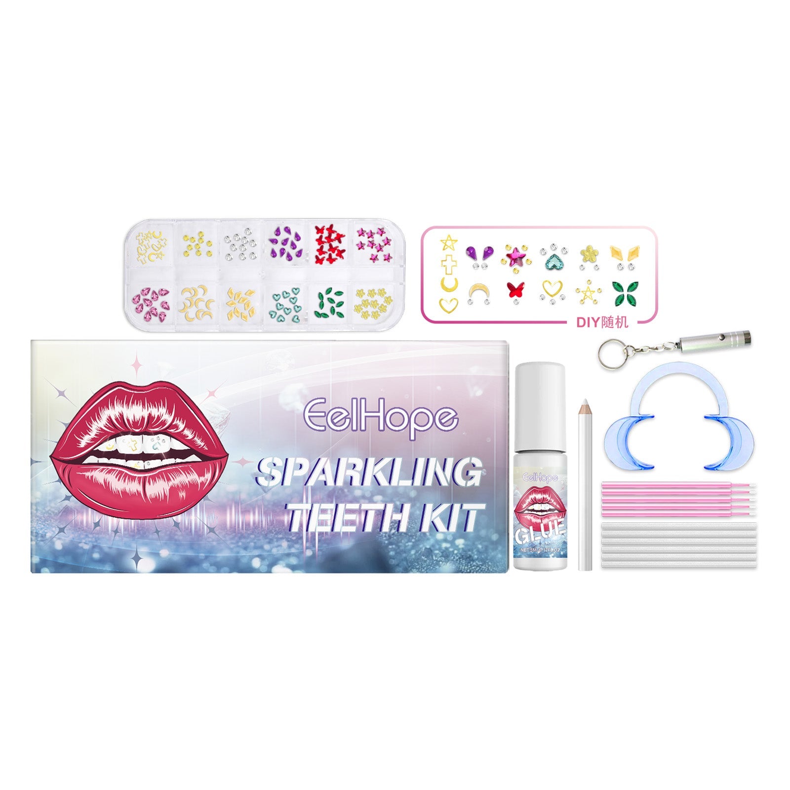 Flash Dental Drill Set Creative Diy Fashion Beauty Dental Spice Jewelry Dental Smile Crystal Dental Drill - Korvel