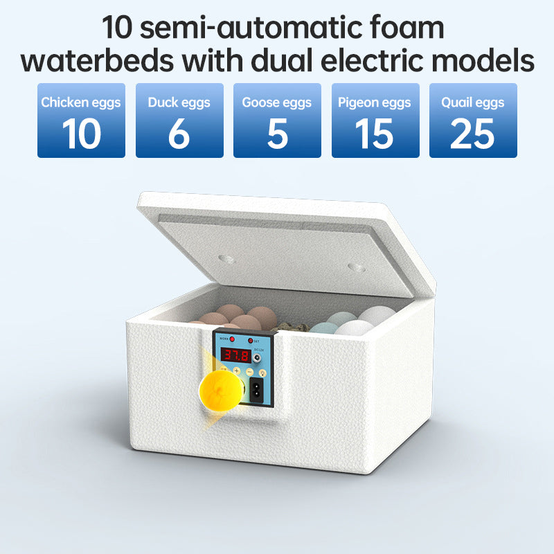 24 - hr Thermostatic Small Poultry Incubator. Biomimetic Waterbed. Auto & Smart. For Chick, Duck & Goose Eggs - Korvel