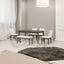 TOPMAX 6-Piece Dining Table Set with Upholstered Dining Chairs and Bench Farmhouse Style Tapered Legs Dark Gray+Beige - Korvel