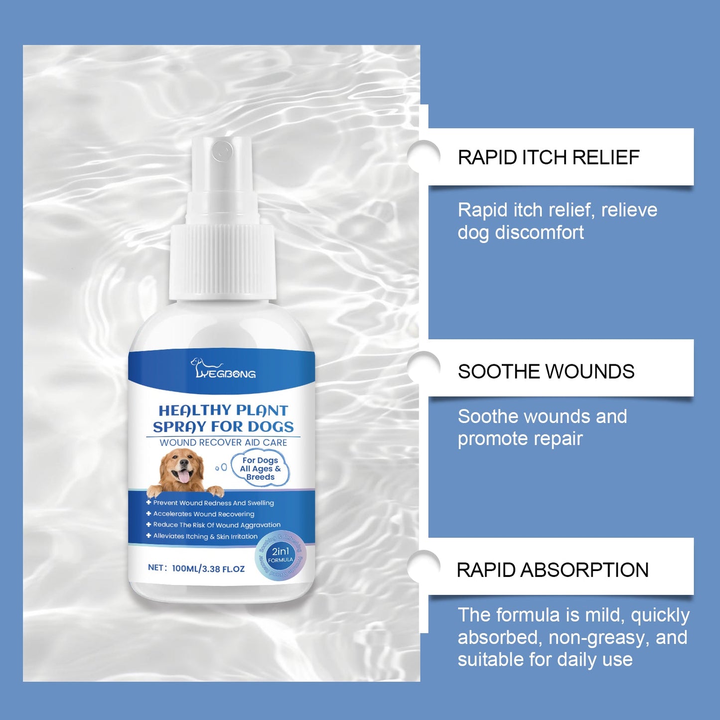 Dog Care Spray, Clean Dog Care Pet Plant Essence Skin Care Spray - Korvel