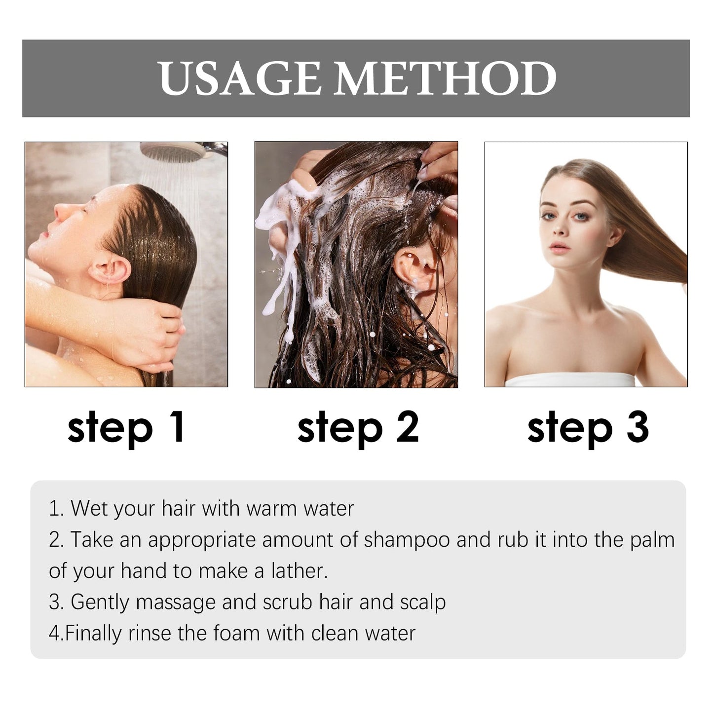 Shampoo aux acides aminés pour des cheveux nourris et éclatants