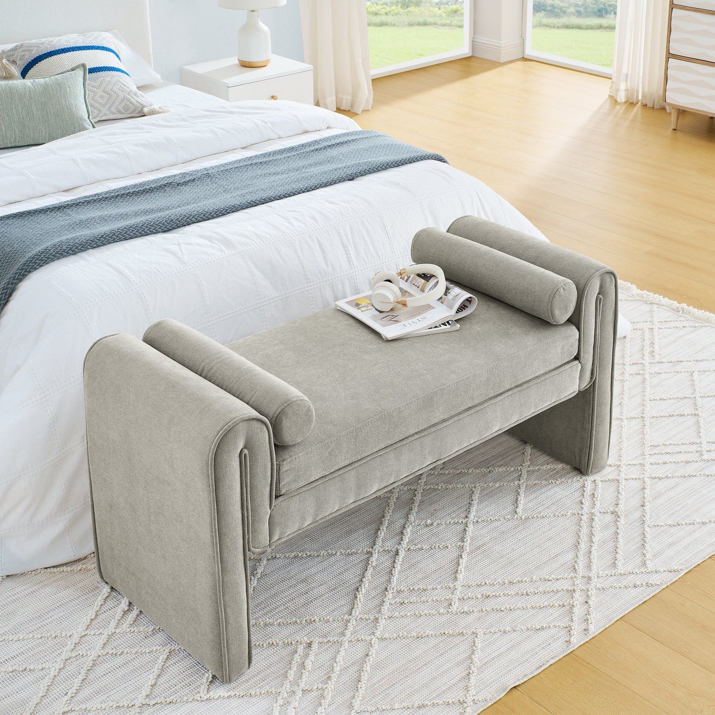 Premium Upholstered Storage Bench - 50.39 Inches