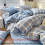 Cotton Dyed Washed Cotton Bedding Set Pure Cotton A Class Flat Sheet Quilt Cover Fitted Sheet Quilt Cover Three-Piece Set Striped - Korvel