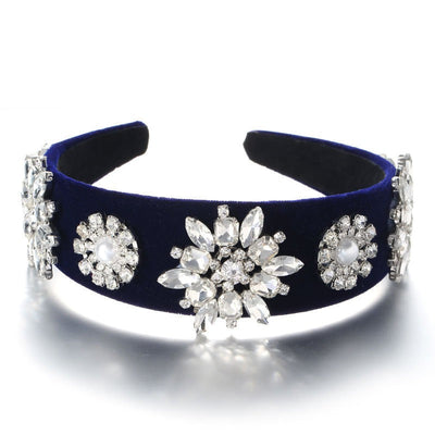 Retro Baroque Pearl Water Diamond Headband