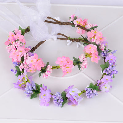Hawaiian flower garland headband, bride's wedding headdress, bridesmaid's photo, simulated flower wreath, mini flower - Korvel
