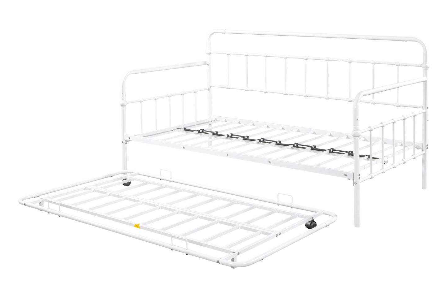 Metal Frame Daybed with trundle（white） - Korvel