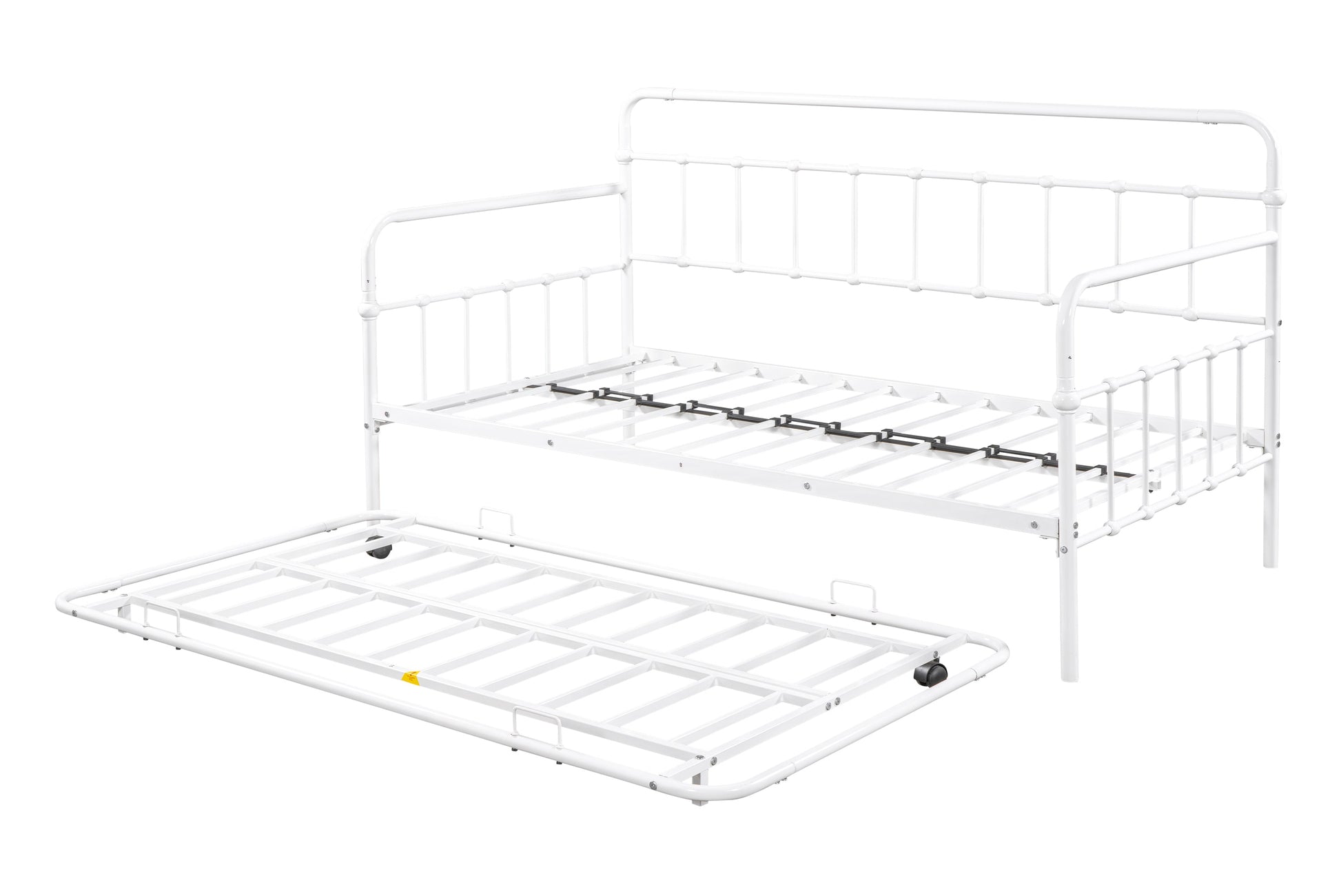 Metal Frame Daybed with trundle（white） - Korvel