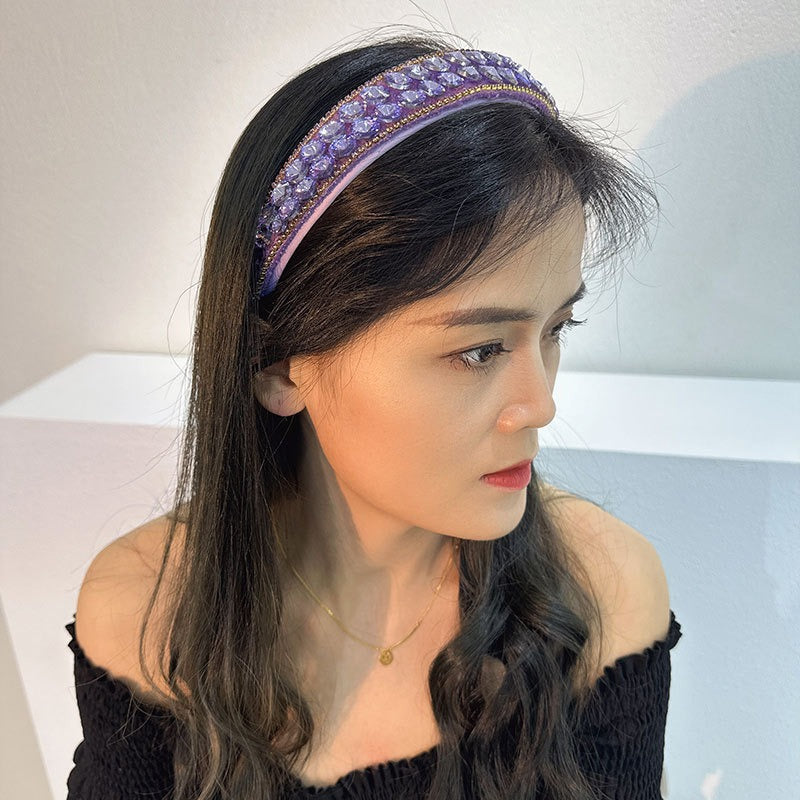 Geometric Circular Purple Rhinestone Headband