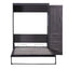 Full Size Gray Murphy Bed with Wardrobe and Drawers