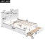 Full Size Platform Bed with Storage Headboard, Charging Station and 2 Drawers White - Korvel