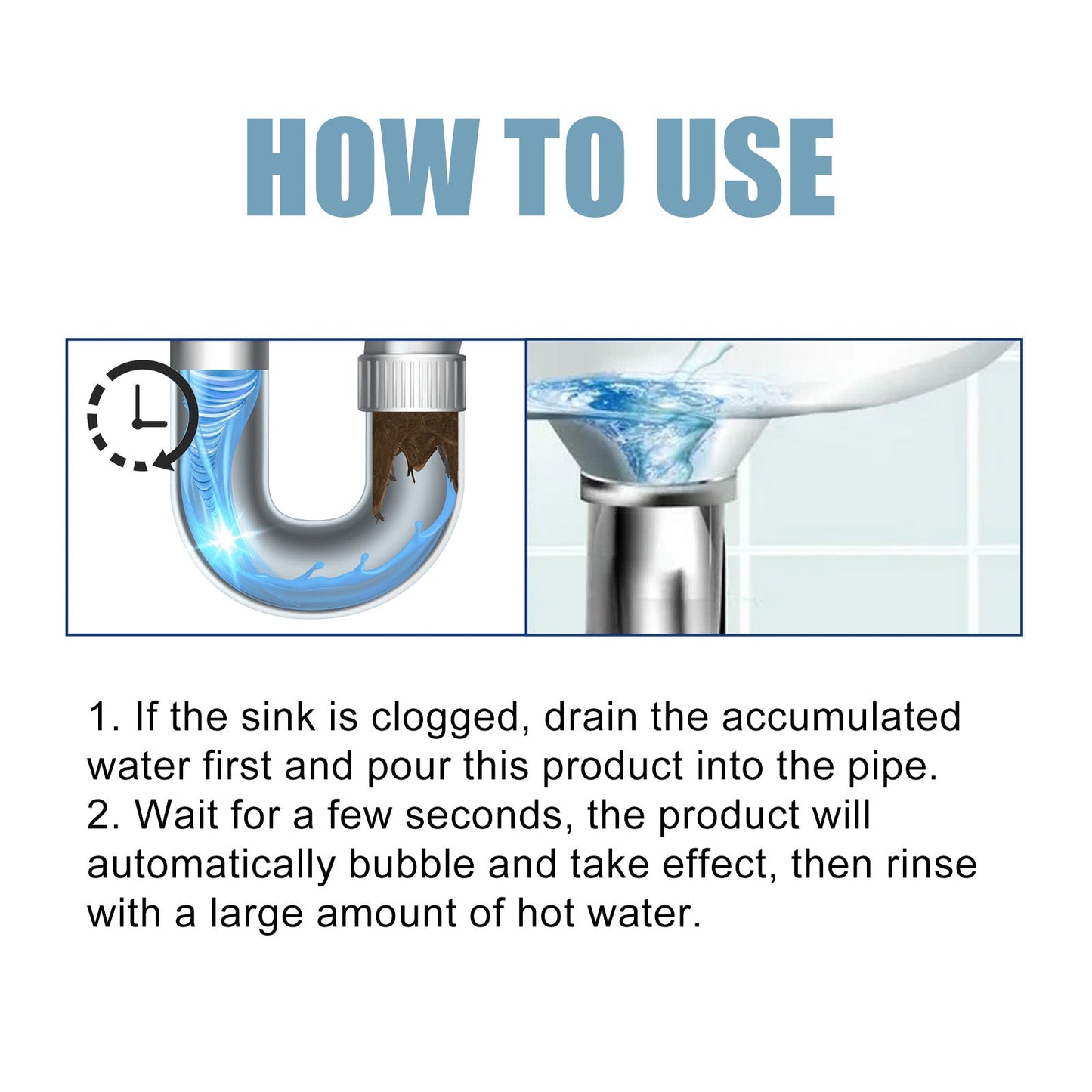 Drain Unclogger, Kitchen Toilet Sewer Pipe Oil Blockage Cleaning Dredging Deodorization - Korvel