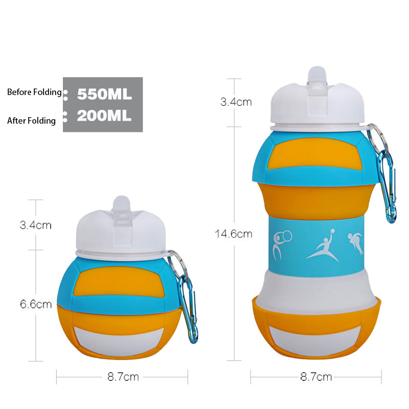 Botella de Agua Plegable de Silicona Portátil para Actividades al Aire Libre