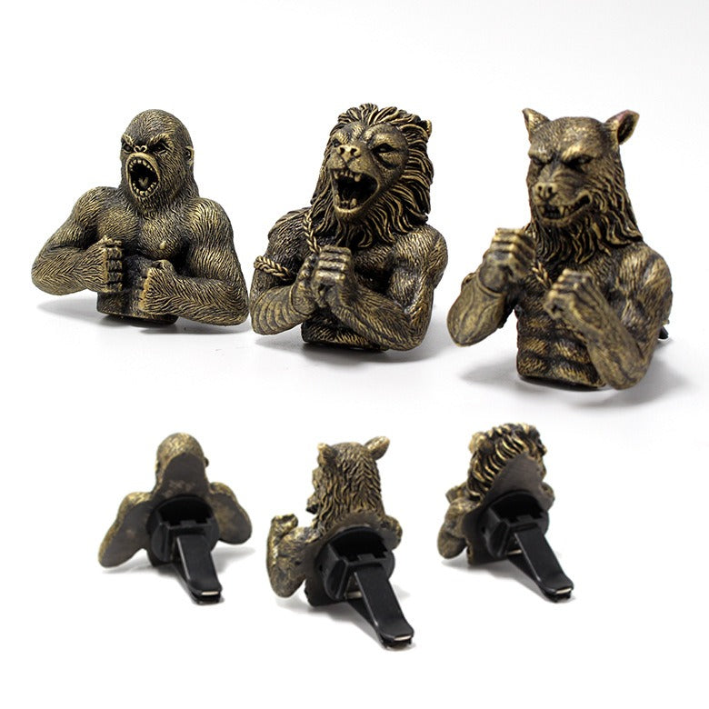 Resin Fighting Animal Set Car Fragrance Clip Decoration Creative Automotive Supplies Car Interior Decoration - Korvel