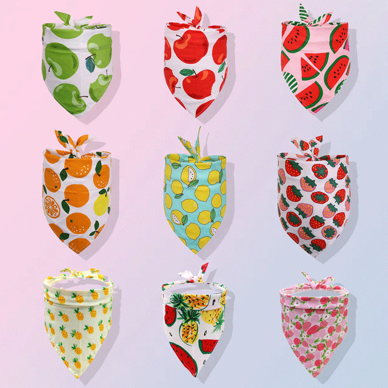 Bandana pour chien en coton premium style fruit
